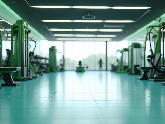 Well-maintained leisure centre gym floor and equipment